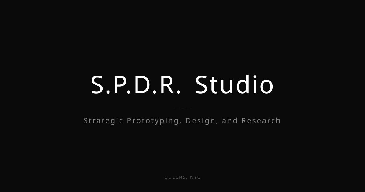 S.P.D.R. Studio | Strategic Prototyping, Design, and Research